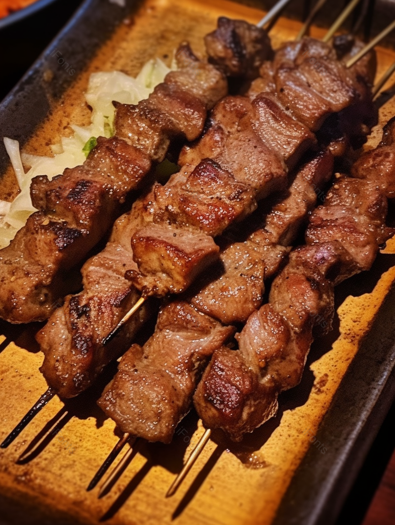 中国新疆传统美食烤羊肉摆盘摄影,高清,摄影图,摄影图片,图片大全,摄影图免费下载